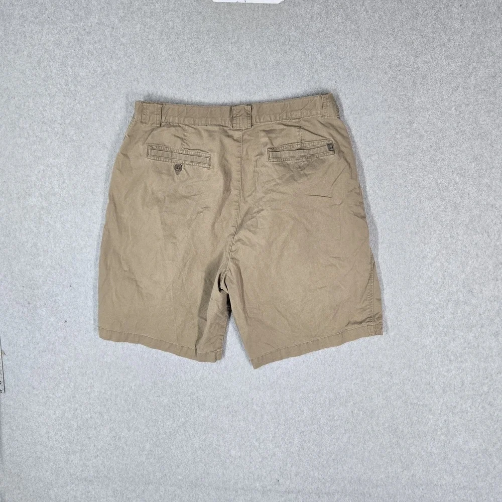 VINTAGE Tommy Bahama Men Shorts 35 Khaki Chino Pleated Pockets 8